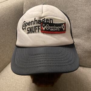 Copenhagen Snuff Vintage Hat Cap Mesh Trucker Snapback Tobacco 90s Black White